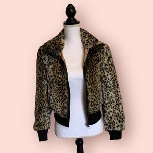 Forever 21 Leopard Print Bomber Jacket